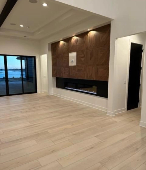 modern living room with wood flooring