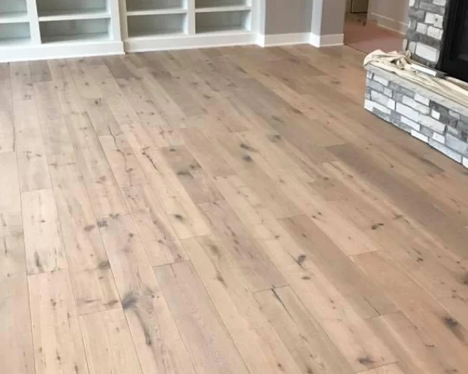 newly installed wooden flooring