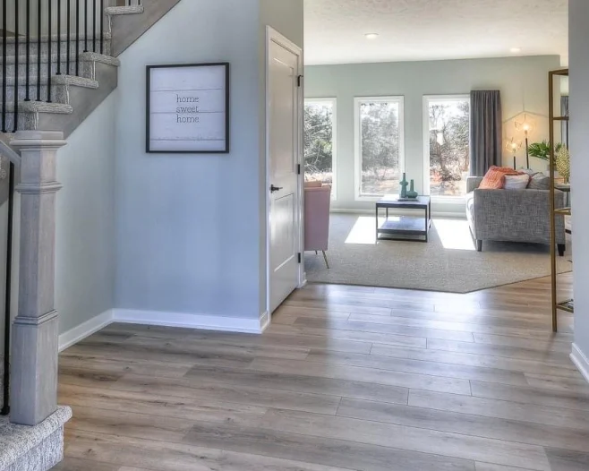 residential interior with wood flooring